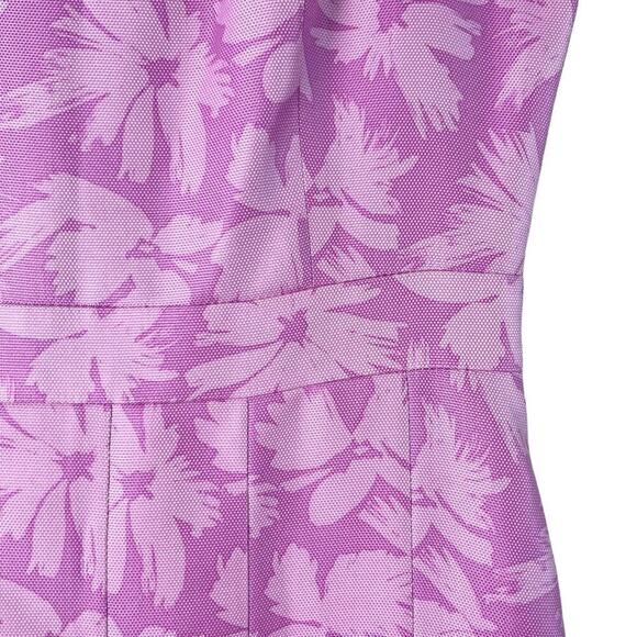 Ann Taylor Silk‎ Fit and Flare Pleated Dress in Pink Florals, Size 4 - Picture 5 of 11